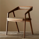 厂家直销美式原木整装北欧复古楠木实木吧台茶室扶手椅书房木椅子