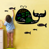 鲸鱼黑板墙贴纸儿童房卧室留言板装饰贴可移除可爱卡通涂鸦黑板贴