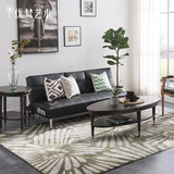 优梵艺术简约现代真皮沙发床1.8米客厅可折叠两用多功能折叠沙发