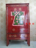 中式复古明清家具彩绘衣柜仿古做旧储物柜实木二门衣柜衣橱
