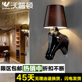 沃普顿欧式创意卧室过道酒店床头墙壁灯个性简约复古美式马头壁灯