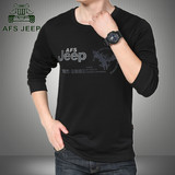 秋季正品AFS/ JEEP男士长袖T恤棉宽松休闲针织衫中青年Polo衫