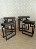 创意复古铁艺实木餐椅仿古中式餐厅休闲椅家用做旧凳子定制花架椅
