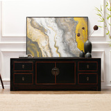 风骨新中式电视柜 复古电视机柜1.8米地柜  简约现代实木客厅家具
