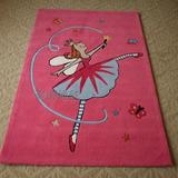 粉色红色花仙子卡通女孩房地毯 定制手工晴纶外贸儿童地毯 包邮