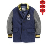 特价常规韩版男童秋冬西装保暖外套热卖小熊维尼呢子大衣加厚棉服
