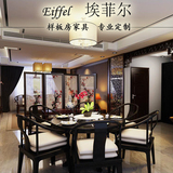 新中式售楼处样板房圆形餐桌椅组合 酒店餐厅现代简约家具定制