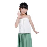 中国风唐装女装中式女童童装汉服汉元素抹胸裙襦裙一片式棉麻打底