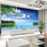 3D立体蓝天白云自然风景海滩电视背景墙墙纸壁纸客厅卧室大型壁画