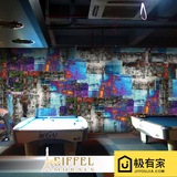 客厅电视背景墙壁纸餐厅个性抽象艺术油画3d立体涂鸦墙纸大型壁画