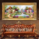 客厅装饰画纯手绘油画风景画家居沙发背景墙画壁画大型山水画有框