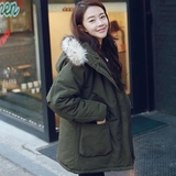 2016冬季新款韩版学生大毛领外套棉袄加厚保暖宽松显瘦棉衣棉服女