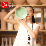 江南雪 碗碟 8寸龙泉青瓷家用瓷器鱼盘高档中式盘子 餐具套装特价