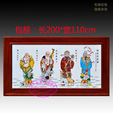 景德镇陶瓷板画 名家手绘福禄寿禧挂画 中式客厅中堂装饰画850GMC