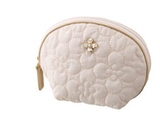 日本专柜代购mikimoto 御木本 扇形 珍珠 便携化妆包 收纳包 现货