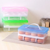 冰箱用鸡蛋包装保鲜盒收纳盒创意便携塑料双层储存盒蛋托箱子厨房