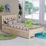 儿童床1米松木男孩床1.2米小孩拼床青少年床成人单人床小床实木床