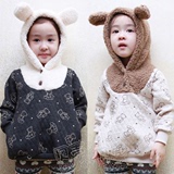 2015冬装冬季韩版新款女童装宝儿童连帽加厚加绒卫衣外套wt-0811