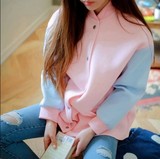2015年春秋季新款休闲太空棉 棒球服甜美粉色夹克棒球衫女短外套