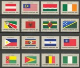 联合国纽约 1982 国旗邮票：奥地利、比利时、爱尔兰等 16全 MNH