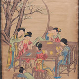 中国书画天然牛皮纸手绘国画 仿古字画人物中堂客厅装饰挂画