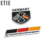正品ETIE大众德国国旗拉丝铝标铝车标车贴金属标 motorsport 盾标