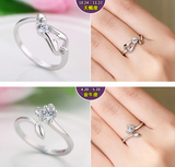 热卖周六福珠宝S925纯银戒指十二星座指环镶嵌钻石开口戒指可调节