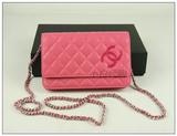 小白法国正品代购 Chanel 粉色羊皮双c斜logo woc 斜挎包
