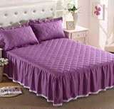 棉床裙床罩单件纯色床单加厚床垫罩防滑纯棉床套1.8米大提花床罩