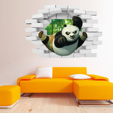 功夫熊猫3D穿墙立体背景卧室客厅粘贴画儿童房幼儿园布置墙贴贴纸