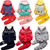 两岁男宝宝冬季加厚卫衣1-4岁小孩2到3岁男童三件套装0一周半儿童