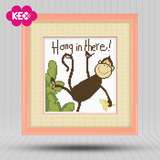正品kec十字绣俏皮猴子K221儿童房挂画动物精准印花中格客厅卧室