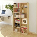 十二格收纳柜六层书柜宜家自由组合创意书架储物置物柜子白枫木色