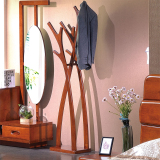 北欧简约宜家现代卧室创意高档实木落地式艺术衣帽架挂衣架衣服架
