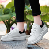 小白鞋女板鞋白色运动鞋2016春款韩版系带平底单鞋厚底鞋休闲女鞋