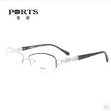 新款正品Ports/宝姿眼镜框金属半框近视眼镜女款时尚镜架POF11411