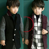 现货 2015冬装韩国童装男童儿童过年呢大衣BP韩版宝宝外套棉衣