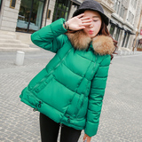 2015新款韩版棉衣女短款轻薄外套 斗篷棉服女冬装大码修身棉袄女