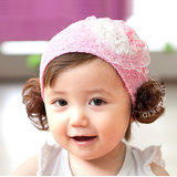 0-1岁韩国婴儿发带发饰春夏秋季女童女宝宝假发带儿童拍照头饰