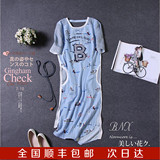 BNX 16夏款 韩国 特色印花新款雪纺连衣裙字母B BOBOP415X0