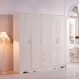 拙诚家具 韩式衣柜 卧室欧式衣橱四门 木质板式白色整体大衣柜