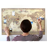 韩国indigo创意世界地图挂画 客厅装饰画挂图 房间装饰品墙贴贴画