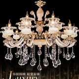欧式现代简约锌合金玉石水晶吊灯客厅卧室餐厅别墅酒店蜡烛灯具