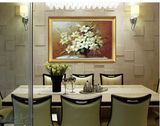 花卉油画手绘欧式客厅装饰画餐厅卧室玄关画过道画百合花美画正品