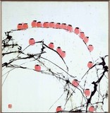 新中式现代简约抽象花鸟风景画装饰画 客厅书房玄关电表箱无框画