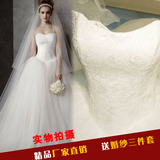 婚纱礼服2015新款vera wang王薇薇蕾丝婚纱简约显瘦抹胸齐地大码