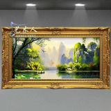 品牌纯手绘油画酒店壁画现代古典欧式客厅装饰画桂林山水风景AT18