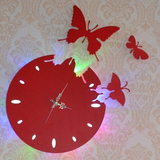 创意钟表简约现代个性带led背光可做壁灯装饰挂钟客厅时英钟卧室