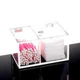 翻盖化妆棉收纳盒 亚克力棉签盒透明多功能卸妆棉化妆品收纳盒