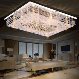 简约现代长方形吸顶灯led水晶灯大气客厅灯创意温馨卧室餐厅灯具